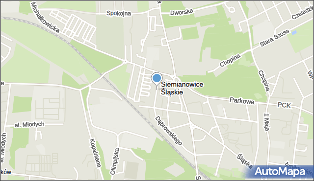 Siemianowice Śląskie, Kościuszki Tadeusza, gen., mapa Siemianowice Śląskie