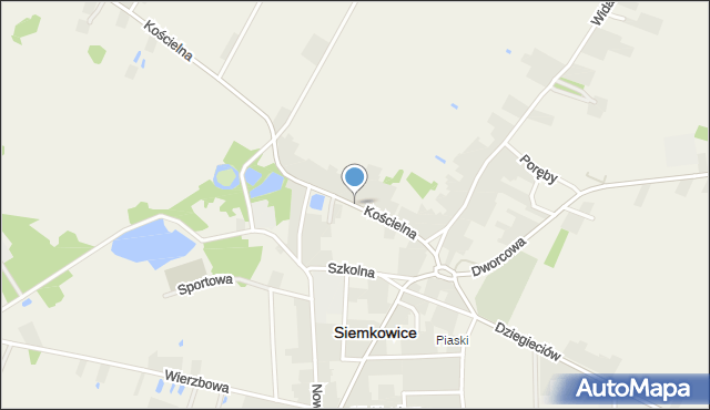Siemkowice, Kościelna, mapa Siemkowice