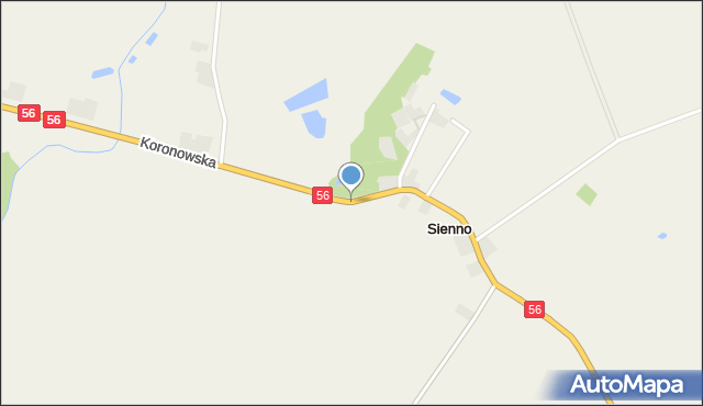 Sienno gmina Dobrcz, Koronowska, mapa Sienno gmina Dobrcz