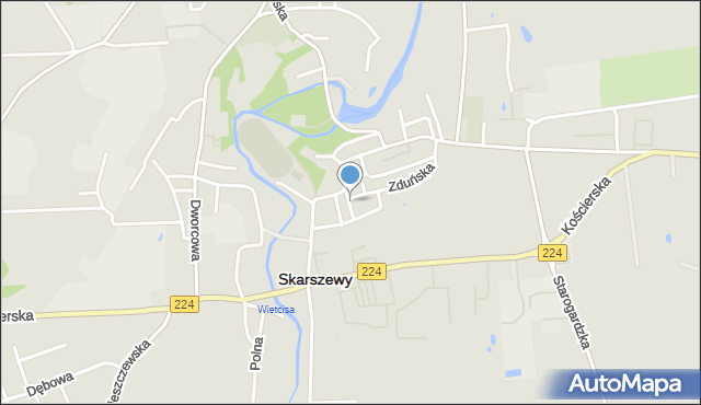 Skarszewy powiat starogardzki, Kościelna, mapa Skarszewy powiat starogardzki