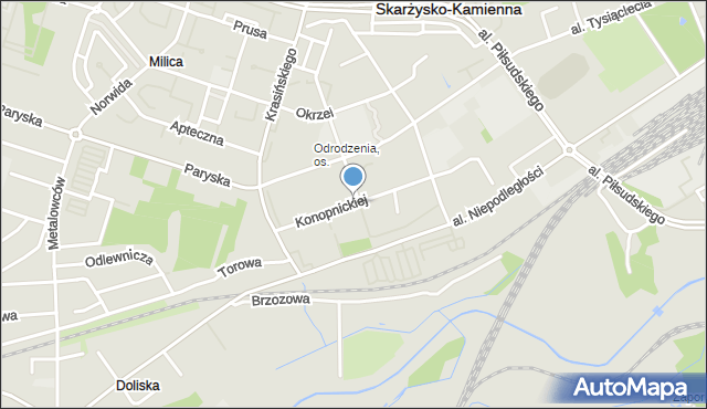 Skarżysko-Kamienna, Konopnickiej Marii, mapa Skarżysko-Kamienna