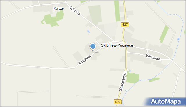 Skibniew-Podawce, Kolejowa, mapa Skibniew-Podawce