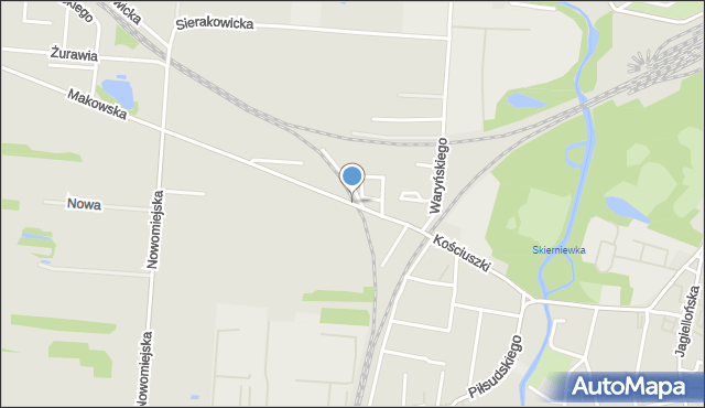 Skierniewice, Kościuszki Tadeusza, gen., mapa Skierniewic