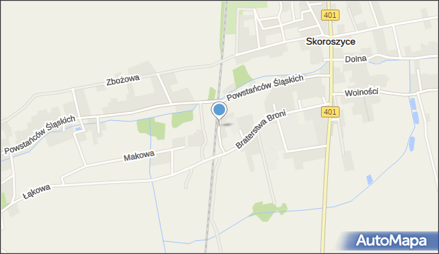 Skoroszyce, Kolejowa, mapa Skoroszyce