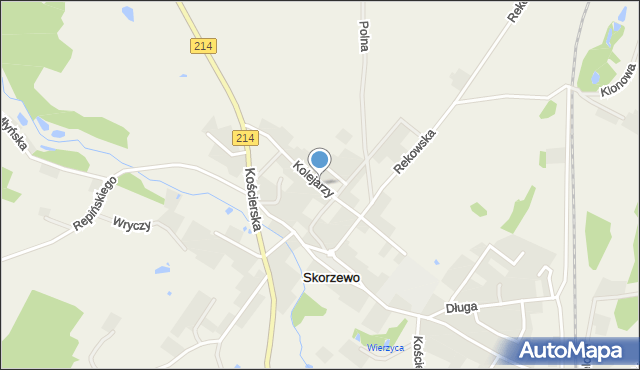 Skorzewo, Kolejarzy, mapa Skorzewo