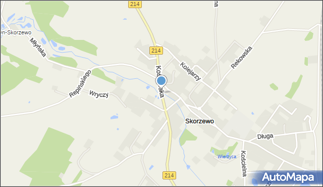 Skorzewo, Kościerska, mapa Skorzewo