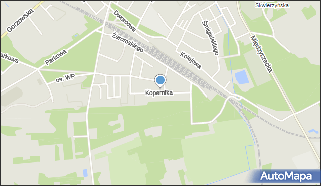 Skwierzyna, Kopernika Mikołaja, mapa Skwierzyna