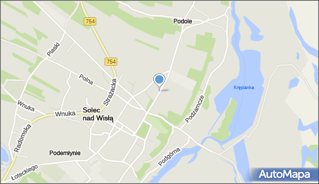 Solec nad Wisłą, Kościuszki Tadeusza, gen., mapa Solec nad Wisłą