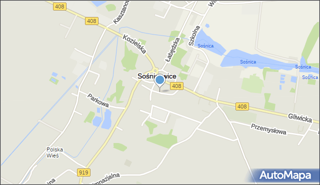 Sośnicowice, Kościuszki Tadeusza, gen., mapa Sośnicowice