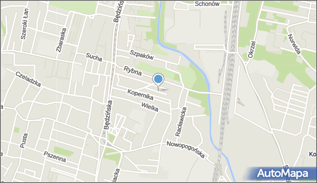 Sosnowiec, Kolibrów, mapa Sosnowca