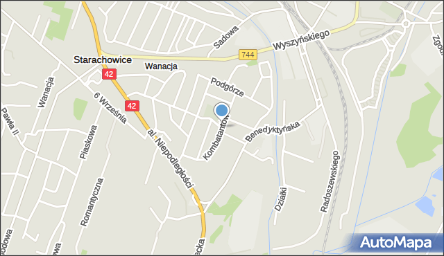 Starachowice, Kombatantów, mapa Starachowic