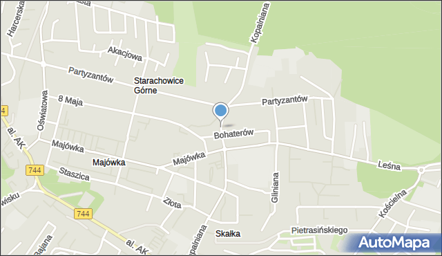 Starachowice, Kopalniana, mapa Starachowic