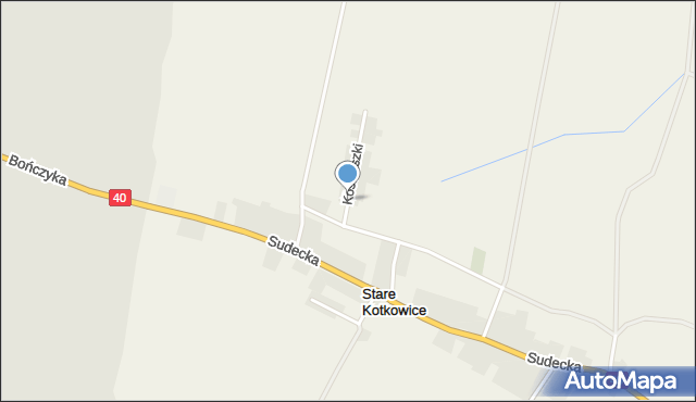 Stare Kotkowice, Kościuszki Tadeusza, gen., mapa Stare Kotkowice