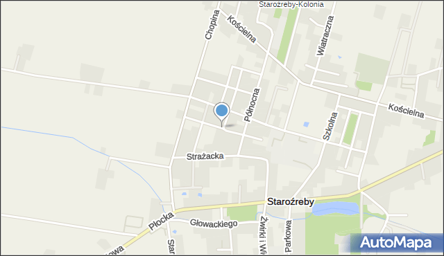 Staroźreby, Kopernika Mikołaja, mapa Staroźreby