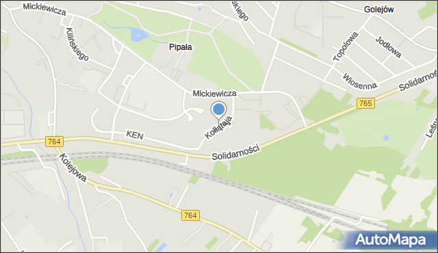 Staszów, Kołłątaja Hugo, mapa Staszów