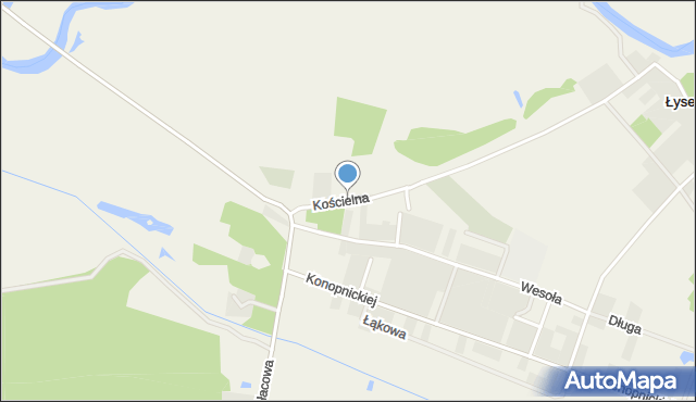 Strabla, Kościelna, mapa Strabla