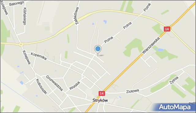 Stryków powiat zgierski, Konopnickiej Marii, mapa Stryków powiat zgierski