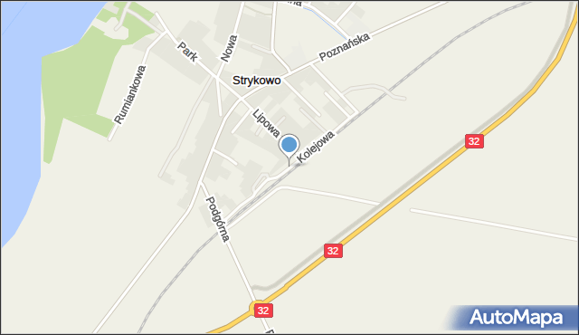 Strykowo, Kolejowa, mapa Strykowo