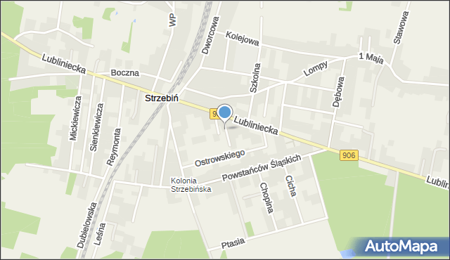 Strzebiń, Konopnickiej Marii, mapa Strzebiń