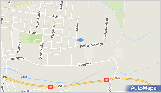 Strzelin, Kochanowskiego Jana, mapa Strzelin