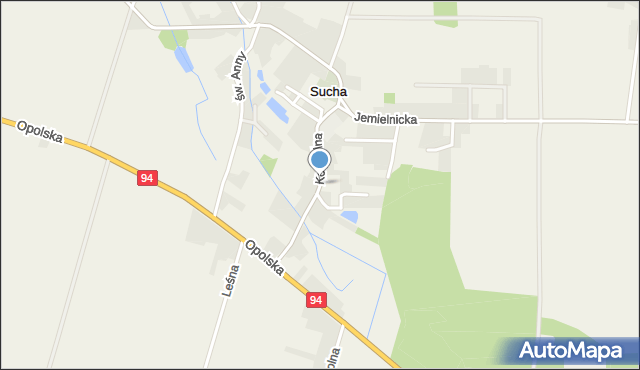 Sucha gmina Strzelce Opolskie, Kościelna, mapa Sucha gmina Strzelce Opolskie