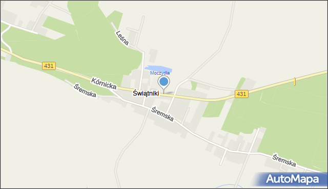 Świątniki gmina Mosina, Kórnicka, mapa Świątniki gmina Mosina