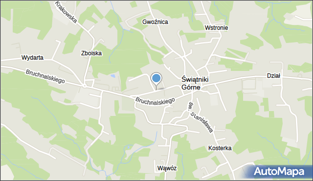 Świątniki Górne, Koniecznego Stanisława, ks., mapa Świątniki Górne