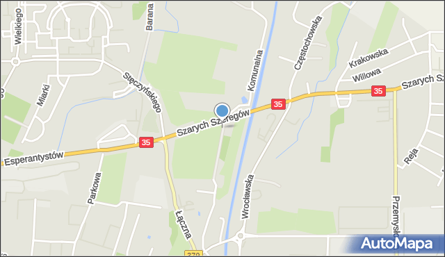 Świdnica, Komunalna, mapa Świdnicy