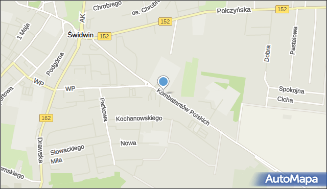 Świdwin, Kombatantów Polskich, mapa Świdwin