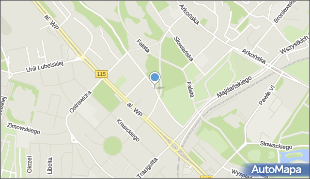 Szczecin, Kochanowskiego Jana, mapa Szczecina