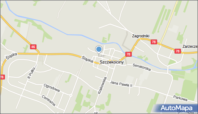 Szczekociny, Kochowskiego Wespazjana, mapa Szczekociny