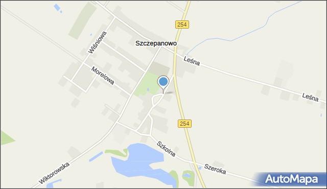 Szczepanowo, Kościelna, mapa Szczepanowo