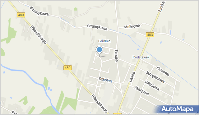 Szczerców, Kochanowskiego Jana, mapa Szczerców