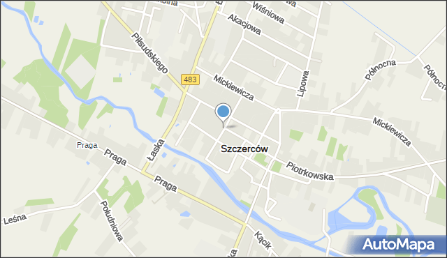 Szczerców, Konopnickiej Marii, mapa Szczerców