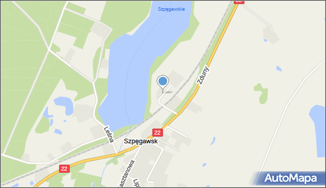 Szpęgawsk, Kolejowa, mapa Szpęgawsk