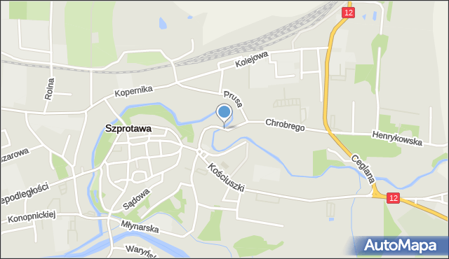 Szprotawa, Kochanowskiego Jana, mapa Szprotawa