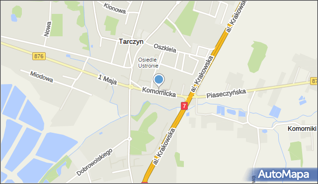 Tarczyn powiat piaseczyński, Komornicka, mapa Tarczyn powiat piaseczyński