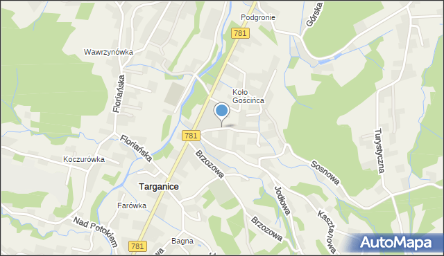 Targanice, Kolorowa, mapa Targanice