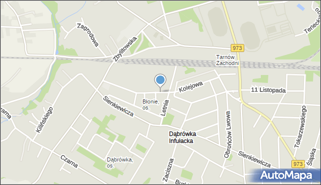 Tarnów, Kolejowa, mapa Tarnów