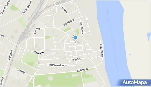 Tczew, Kościelna, mapa Tczew