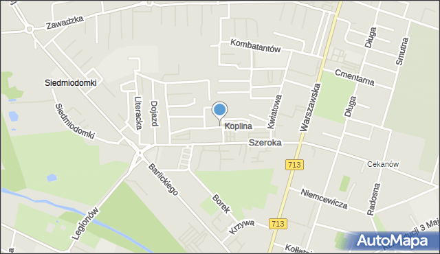 Tomaszów Mazowiecki, Koplina Konstantego, mapa Tomaszów Mazowiecki