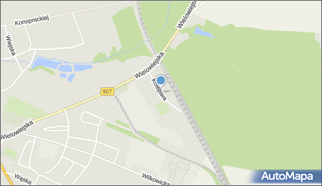 Toszek, Kolejowa, mapa Toszek