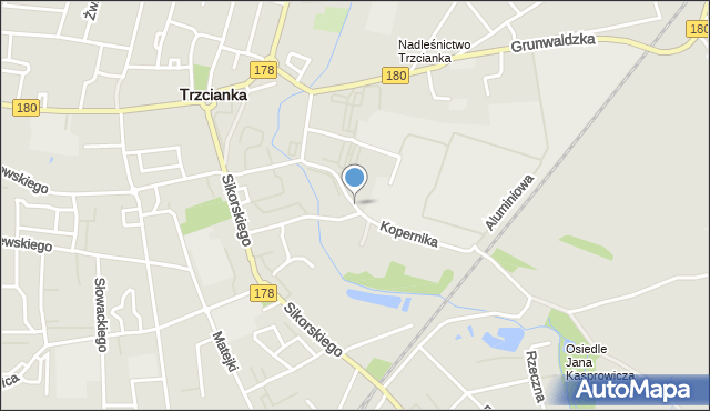 Trzcianka powiat czarnkowsko-trzcianecki, Kopernika Mikołaja, mapa Trzcianka powiat czarnkowsko-trzcianecki