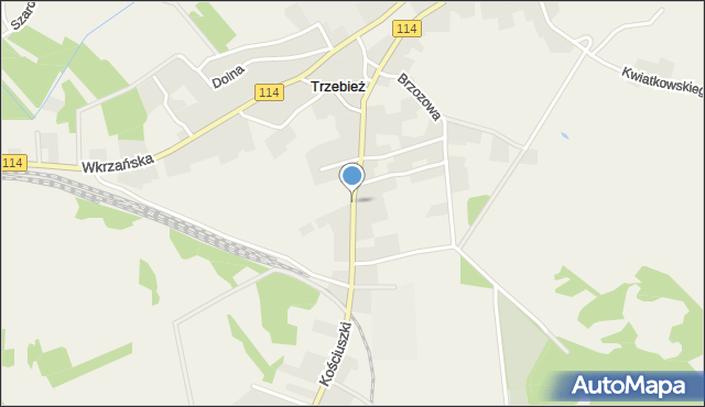 Trzebież, Kościuszki Tadeusza, gen., mapa Trzebież