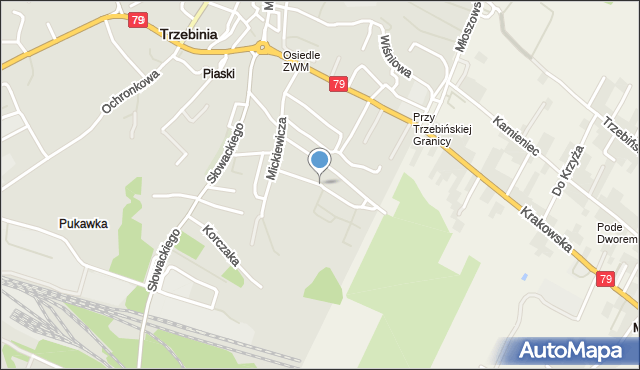 Trzebinia powiat chrzanowski, Kochanowskiego Jana, mapa Trzebinia powiat chrzanowski