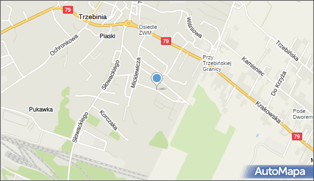 Trzebinia powiat chrzanowski, Kochanowskiego Jana, mapa Trzebinia powiat chrzanowski