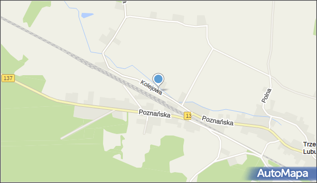 Trzemeszno Lubuskie, Kolejowa, mapa Trzemeszno Lubuskie