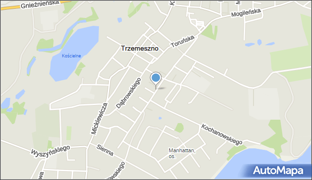 Trzemeszno powiat gnieźnieński, Kopernika Mikołaja, mapa Trzemeszno powiat gnieźnieński