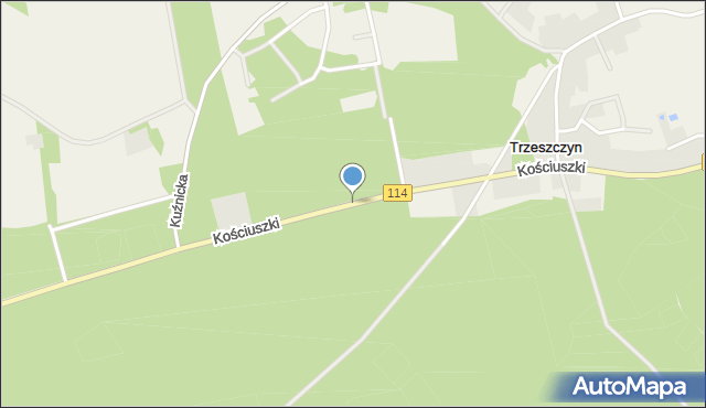 Trzeszczyn, Kościuszki Tadeusza, gen., mapa Trzeszczyn