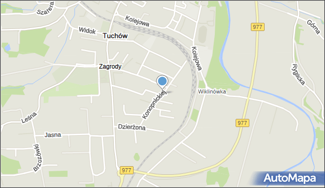 Tuchów, Konopnickiej Marii, mapa Tuchów